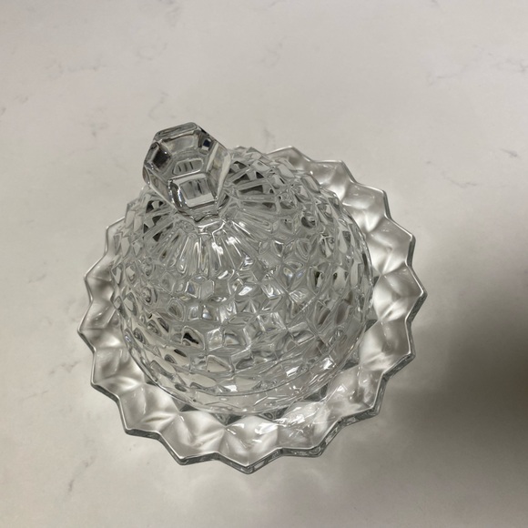 Vintage Cube/Cubist Fostoria American Clear Glass Round Dome Covered Butter Dish - Picture 4 of 13